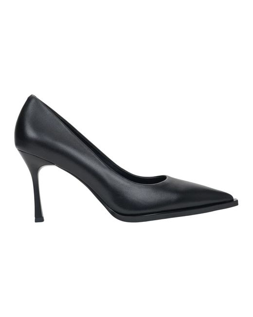 ESTRO Schoenen ,Zwart ,Leer Zwarte Echte Leren Pumps Met Puntige Neus Voor Vrouwen in het Blue