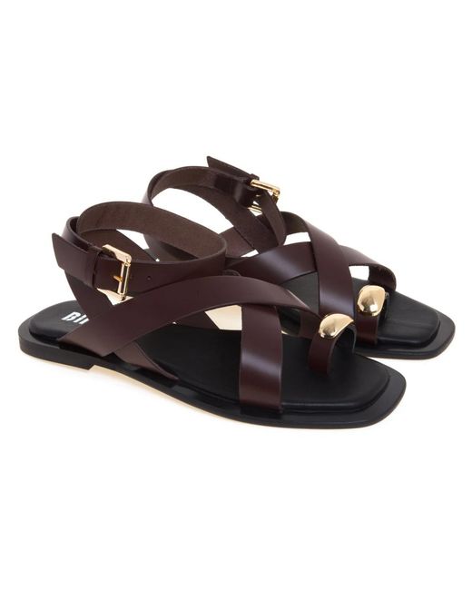 Bibi Lou Brown Flat Sandals