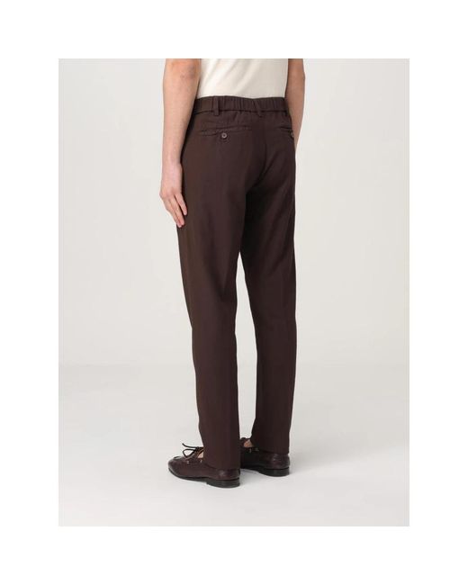 Myths Brown Slim-Fit Trousers for men
