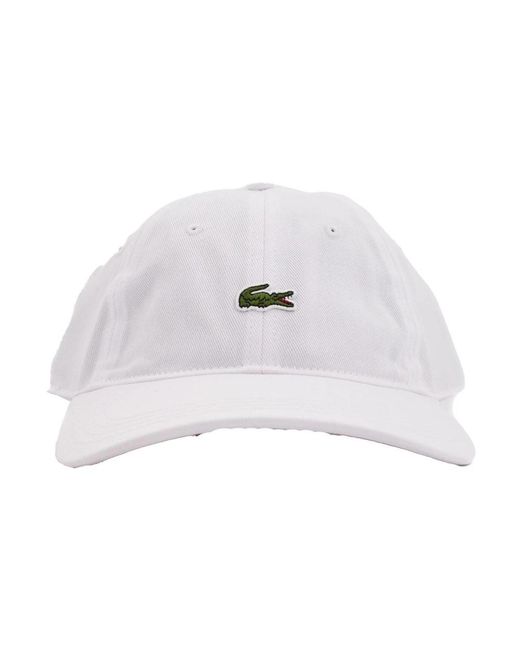 Lacoste Cotton Twill Cap in het White voor heren