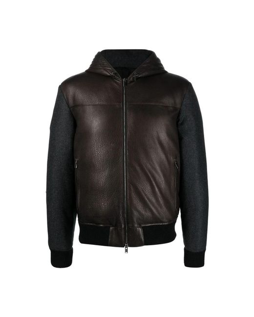 Tagliatore Black Leather Jackets for men