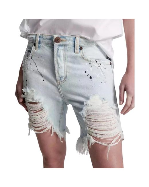 One Teaspoon Gray Denim Shorts