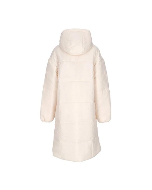 Nike Fitness ,Polyester Lange Donsjas Classic Parka in het Natural