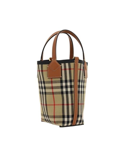 Burberry Metallic London Bucket Bag Archivio Check
