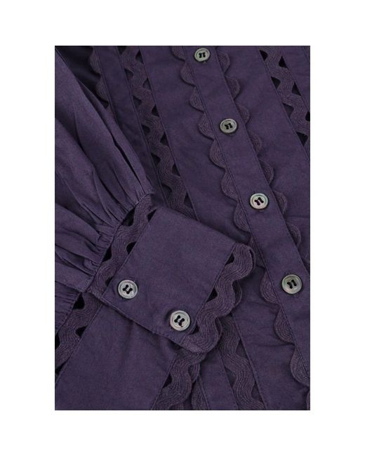 Antik Batik Overhemden ,Paars ,Elegante Romie Blouse in het Blue