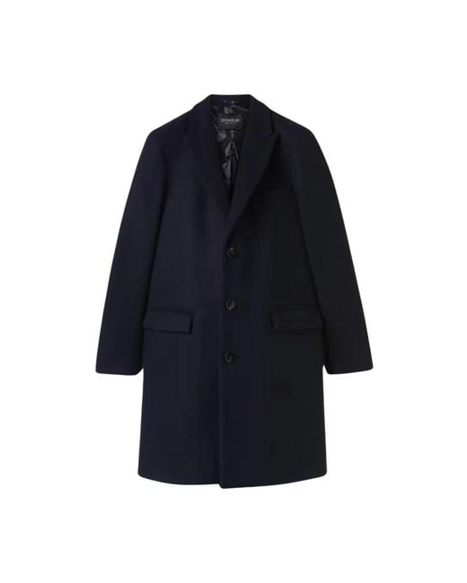 Dondup Blue Single-Breasted Coats for men