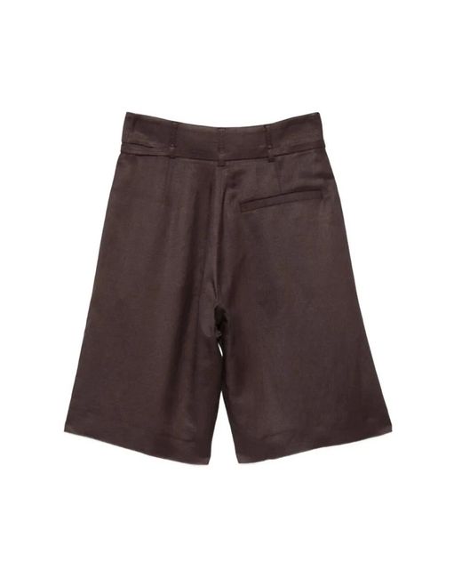 Tela Brown Long Shorts