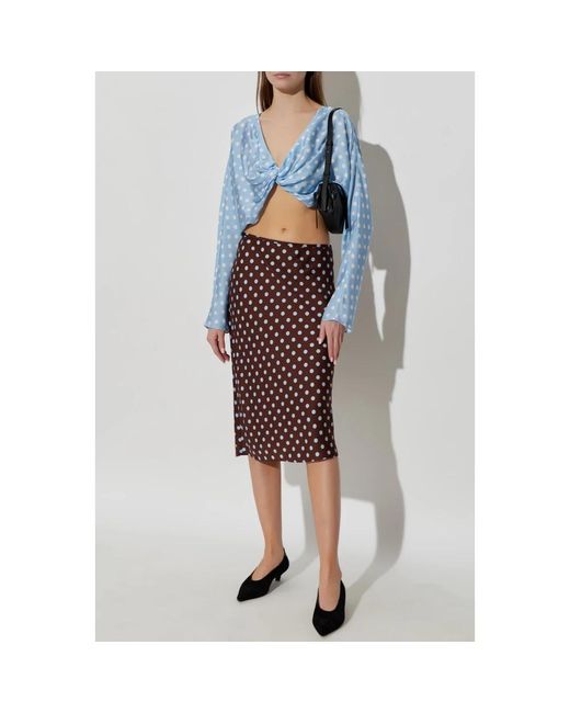 Posse Overhemden ,Blauw ,Satijn Tillie Long Sleeve Top in het Blue