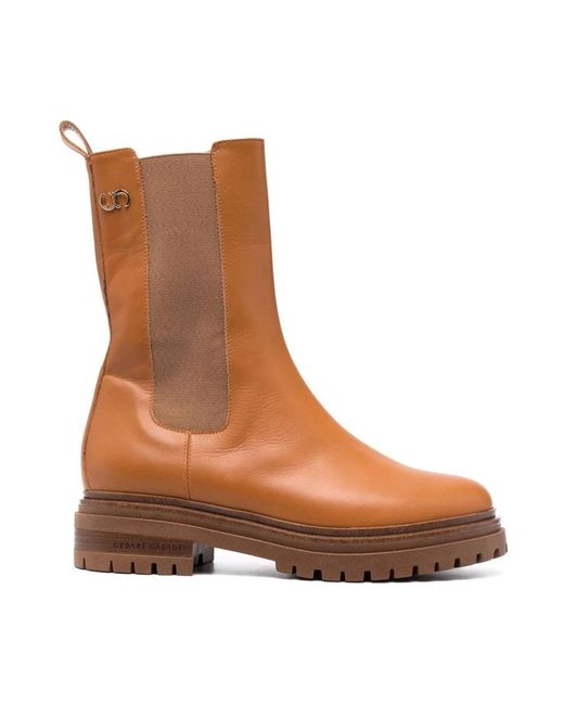 Casadei Brown Chelsea Boots