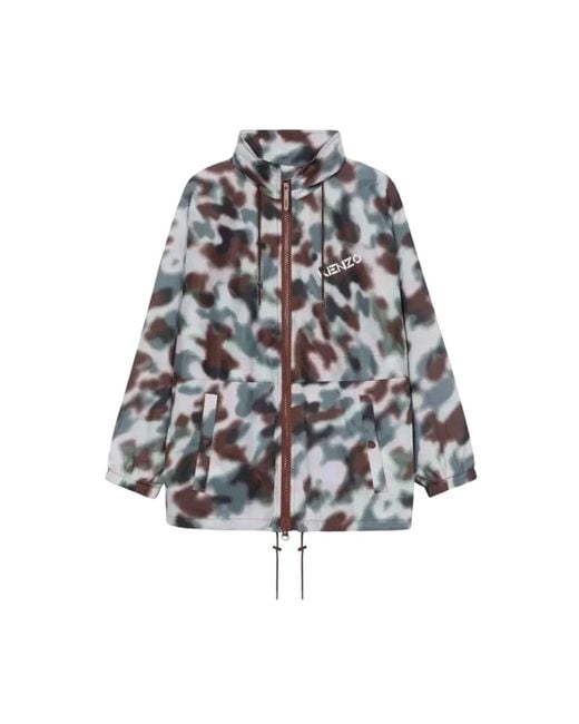 Giacca con cappuccio cloud camo di KENZO in Gray