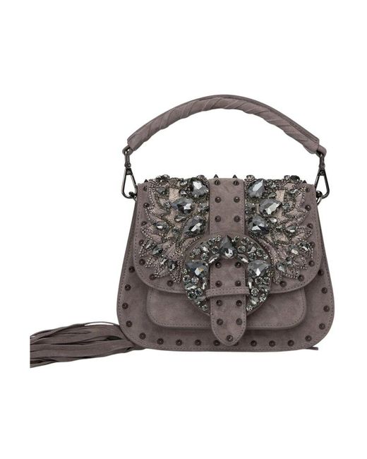 Alma En Pena. Brown Perlenhandtasche