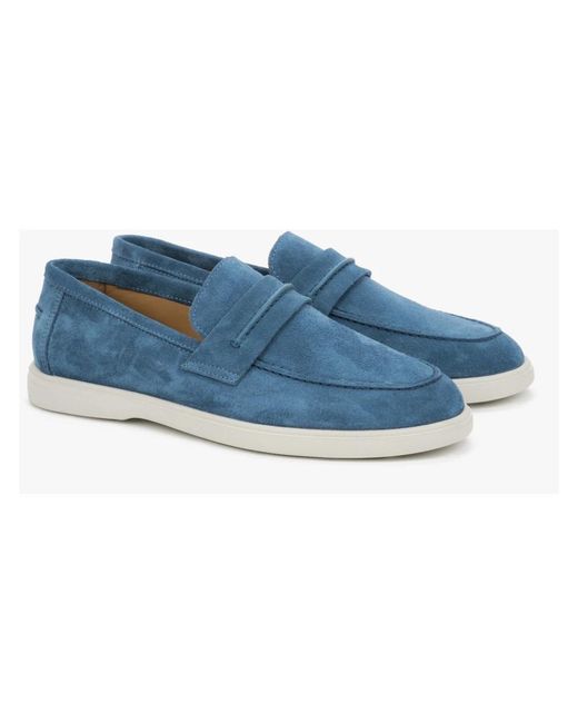 ESTRO Blue Loafers for men