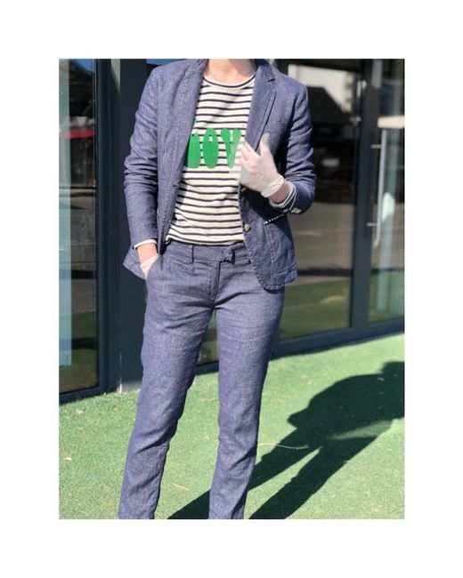 Mason's Jassen ,Blauw ,Denim Blazer Met Denim-Effect En Knoopdetails in het Blue