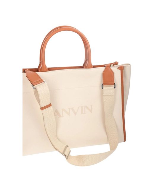 Lanvin Natural Handtasche - regular fit - geeignet für alle temperaturen - 50% baumwolle - 50% leder