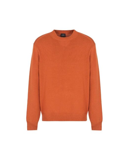 ARMANI EXCHANGE Orange Round-Neck Knitwear for men