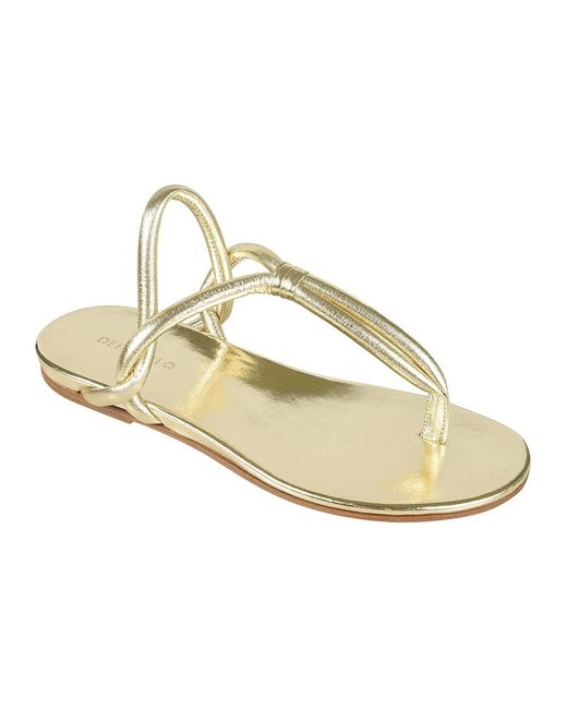 Roberto Del Carlo Metallic Flat Sandals