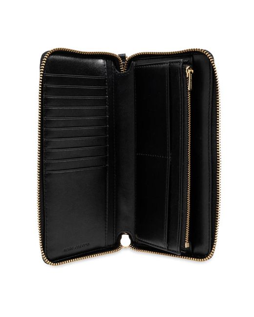 Marc Jacobs Accessoires ,Zwart ,Leer Portemonnee Met Logo in het Black