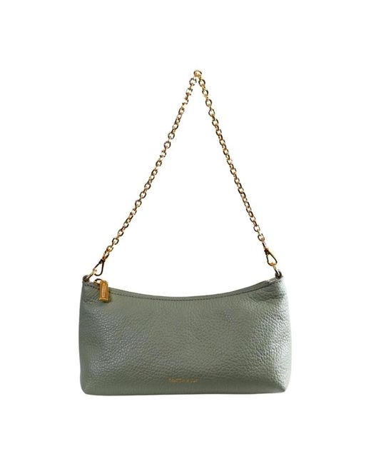 Coccinelle Gray Schultertasche Aus Leder Mit Kette