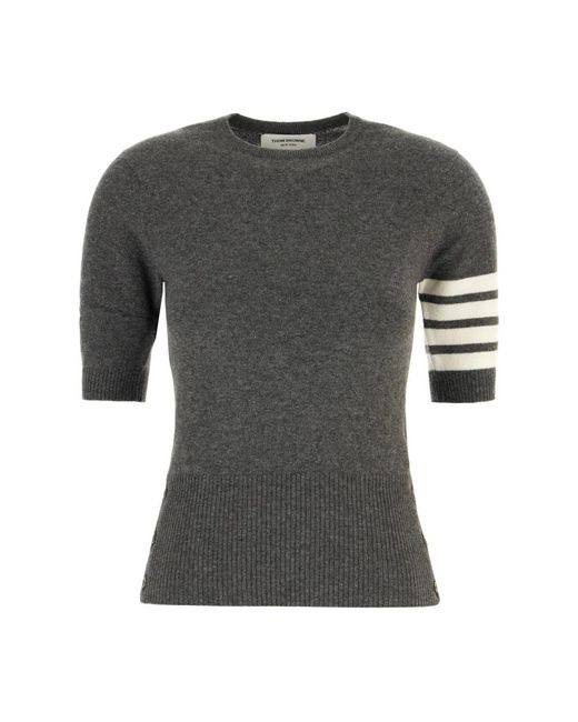 Thom Browne Gray Round-Neck Knitwear