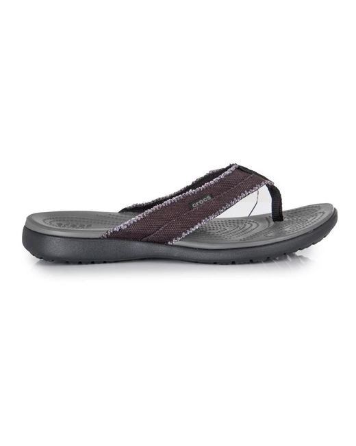CROCSTM Schoenen ,Grijs ,Santa Cruz Canvas Flip Flops in het Brown voor heren