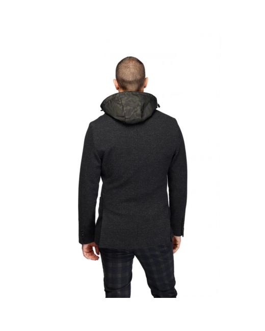 Mason's Jassen ,Blauw ,Katoen 2-In-1 Blazer Met Afneembare Capuchon in het Black voor heren