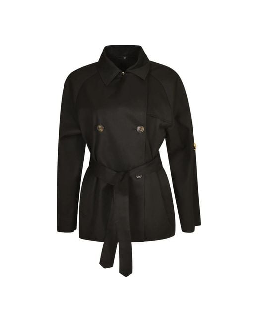 Fay Black Belted Coats