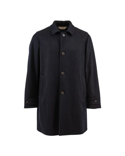 Aspesi Black Single-Breasted Coats for men