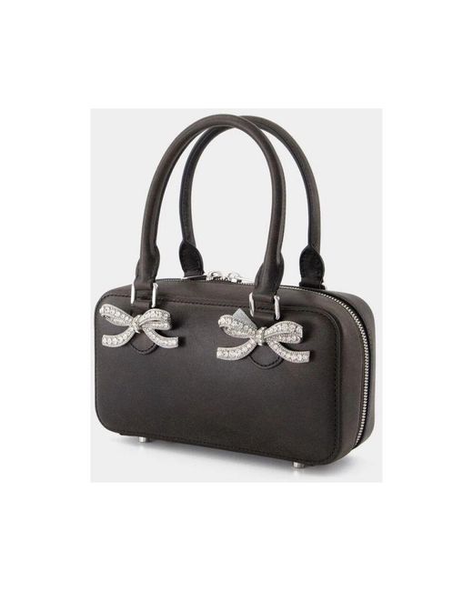 Self-Portrait Black Schwarze leder mini tote tasche