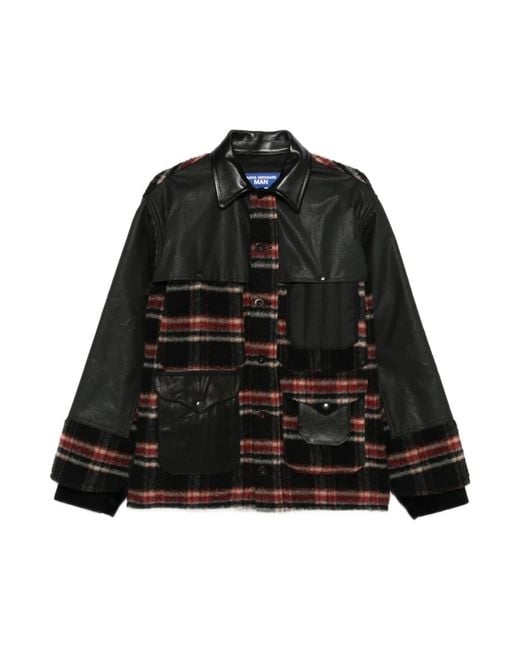 Junya Watanabe Jassen ,Veelkleurig ,Wol Tuxedo Patchwork Jacket in het Black voor heren