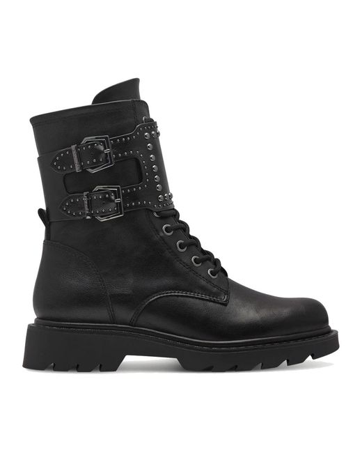 Tamaris Black Lace-Up Boots