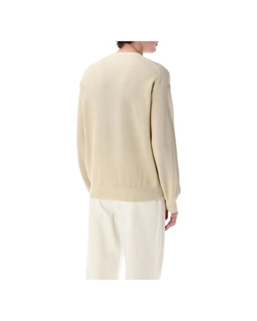 Auralee Natural Round-Neck Knitwear for men