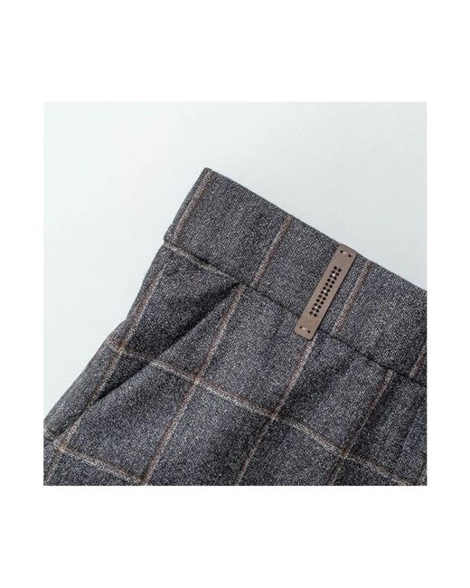 Peserico Gray Straight Trousers