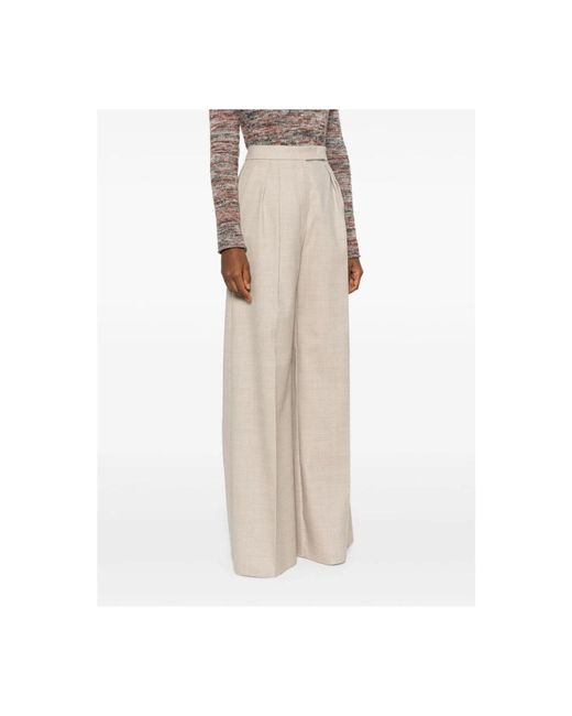 Max Mara Entrata Wide Broek in het Natural