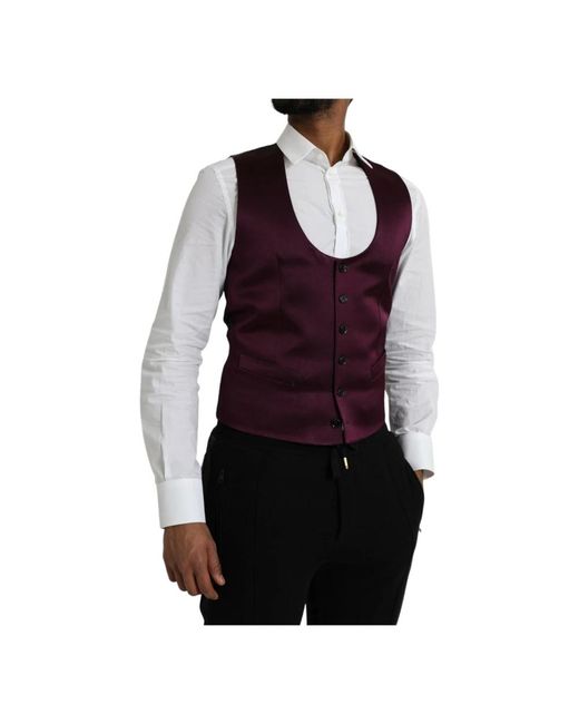 Dolce & Gabbana Purple Waistcoats for men