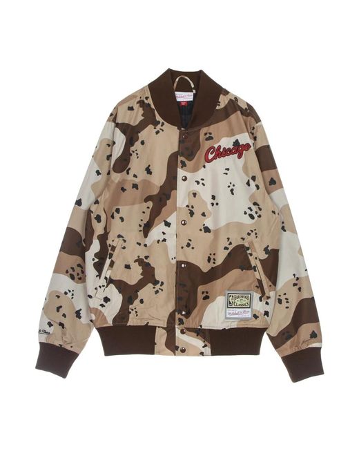 Mitchell & Ness Jassen ,Veelkleurig ,Polyester Nba Camo Reflecterende Bomberjack in het Brown voor heren