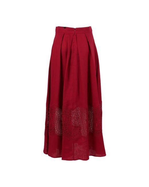 Midi Skirts Clips en coloris Red