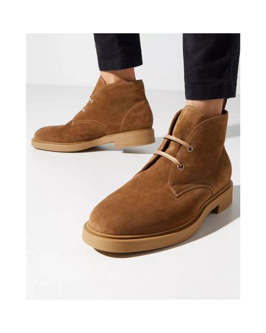 Lace-Up Boots di Gianvito Rossi in Brown da Uomo