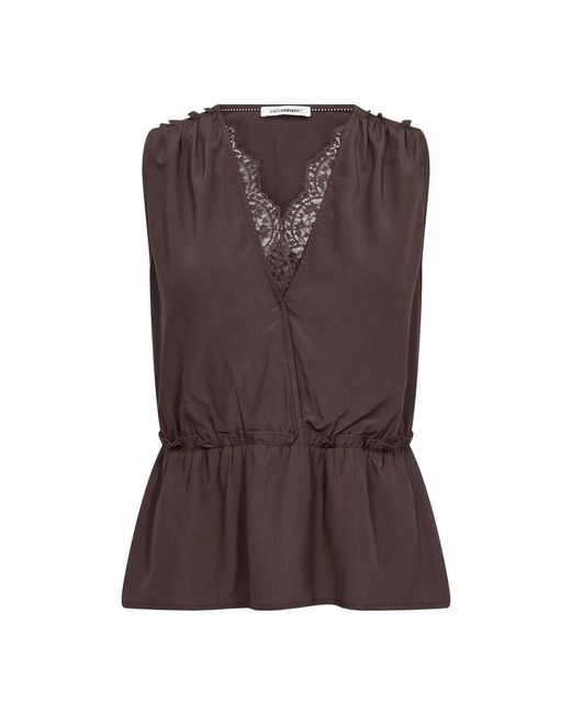 Blouses co'couture de color Brown