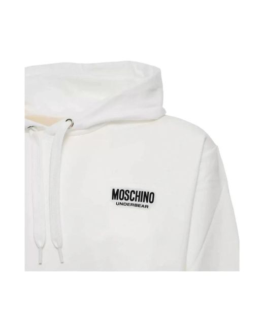 Moschino Hoodie mit logo-drucktasche in White für Herren