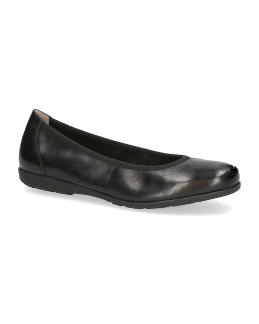 Caprice Black Ballerina Shoes