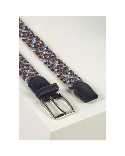 Howard London Accessoires ,Veelkleurig ,Leer Gevlochten Riem Marvin in het Blue voor heren