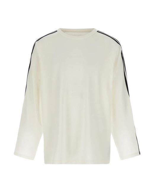Y-3 Long Sleeve Tee 3-Stripes in White für Herren