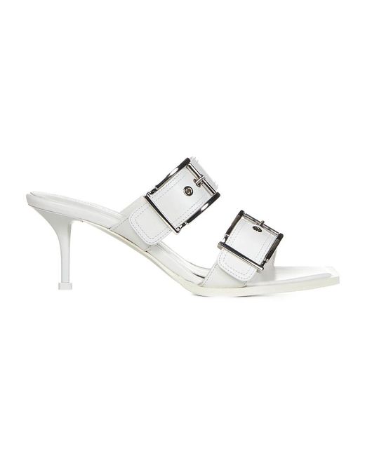 McQueen Metallic Heeled Mules