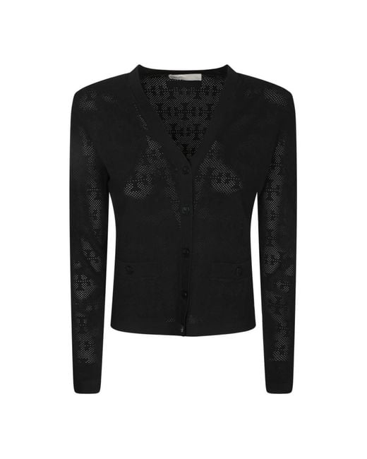 Tory Burch Truien & Vesten ,Zwart ,Zwarte Trui Aw 25 Elegante Stijl in het Black