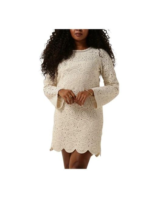 Object Natural Weiße Strickkleid