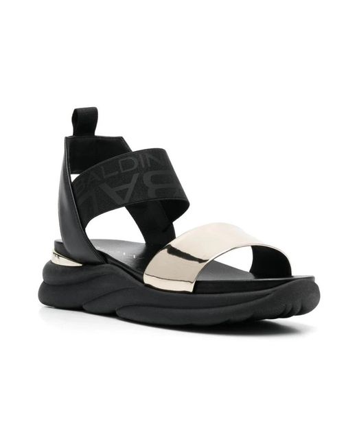 Baldinini Black Flat Sandals