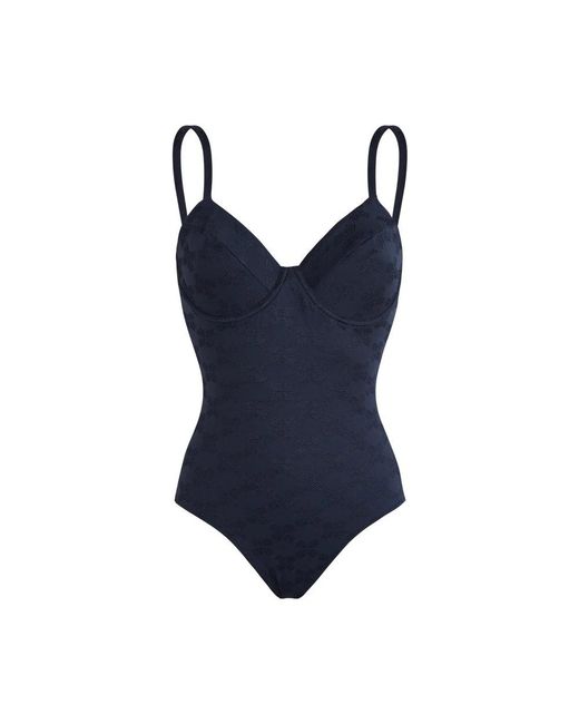Vilebrequin Badmode ,Blauw ,Schildpad Monogram Jacquard Badpak Met Beugels Voor in het Blue