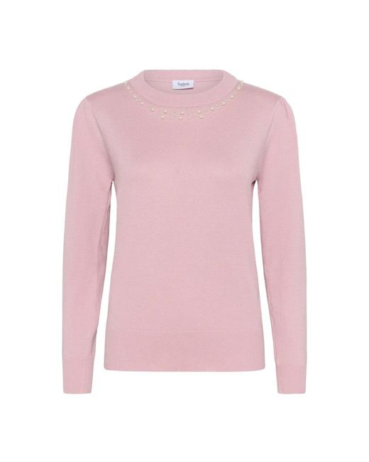 Saint Tropez Roze Nectar Pullover Met Mooie Kralen in het Pink