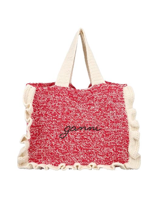 Ganni Red Tote Bags