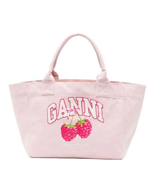 Ganni Pink Shopping Bags